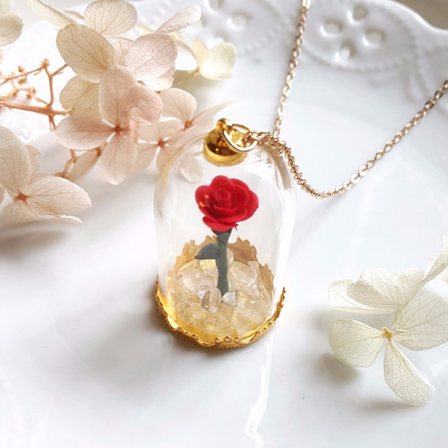 Enchanted Rose☆薔薇のガラスドームネックレス ネックレス 