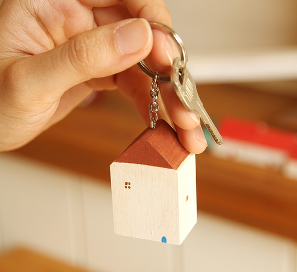 窩心-木頭彩繪小房子 / 屋系列-聖誕小物鑰匙圈(單件販售) 第5張的照片