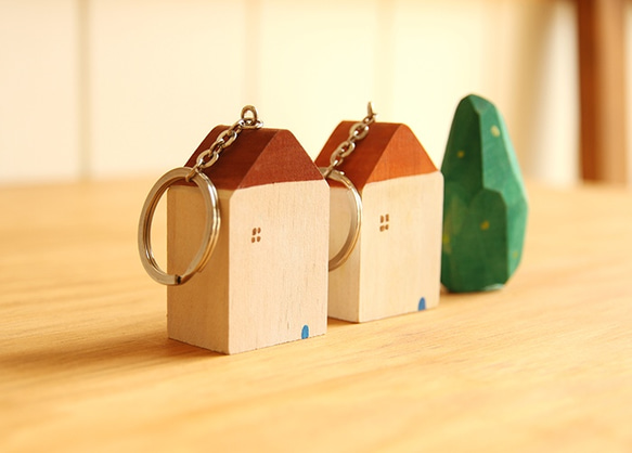 窩心-木頭彩繪小房子 / 屋系列-聖誕小物鑰匙圈(單件販售) 第3張的照片