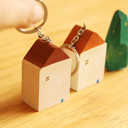 窩心-木頭彩繪小房子 / 屋系列-聖誕小物鑰匙圈(單件販售) 第4張的照片