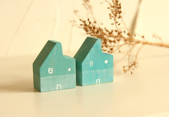 薄荷房3-木頭彩繪小房子/屋系列-聖誕小物鑰匙圈(單件販售) 第3張的照片