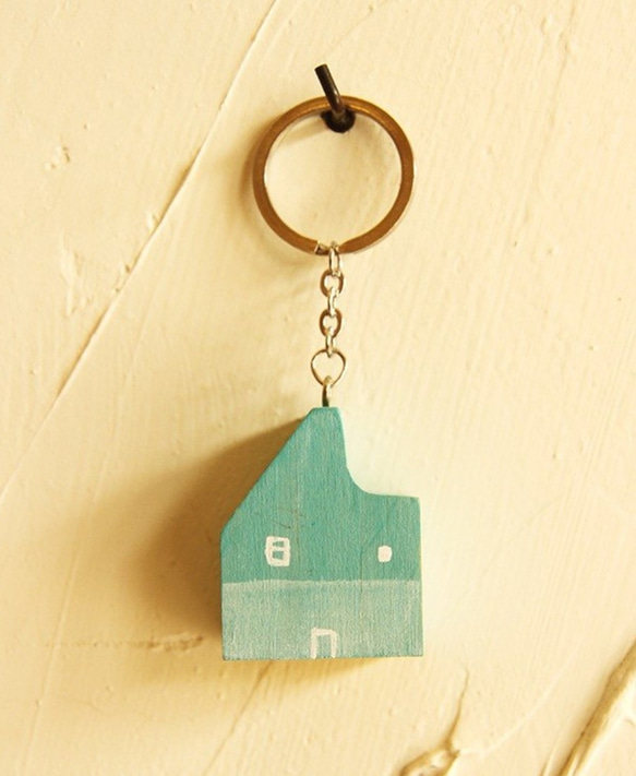 薄荷房3-木頭彩繪小房子/屋系列-聖誕小物鑰匙圈(單件販售) 第4張的照片