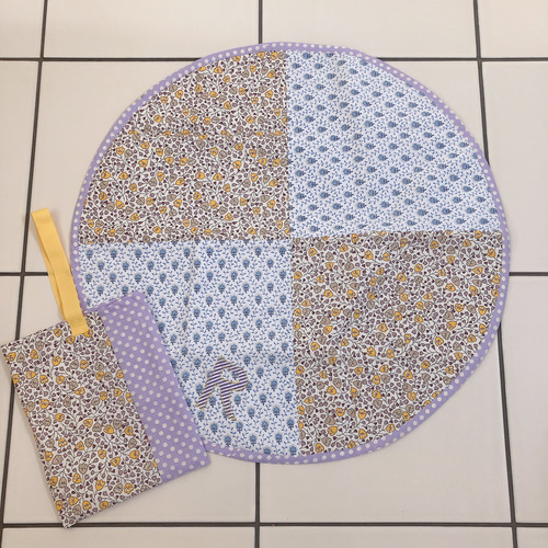 カフェマット パッチワーク イニシャル入り セミオーダー おもちゃ  