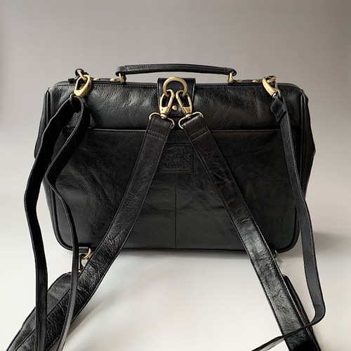 Valise ドクターズバッグ ３way　革　リュック ブラック 3way英国デザイン牛革かばんValiseドクターズ ブラックBuff Ⅲ