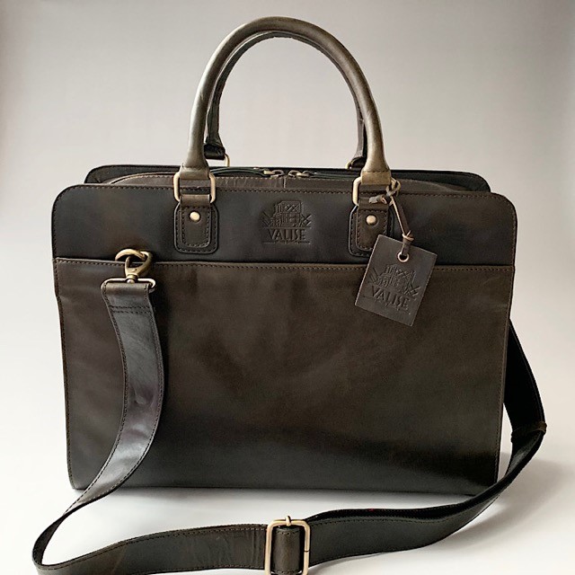 英国デザイン牛革かばんValiseビジネス レーシンググリーン ラージ