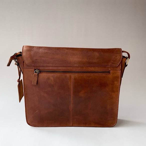 英國設計牛皮包手提包斜背包金色棕褐色 M 第4張的照片