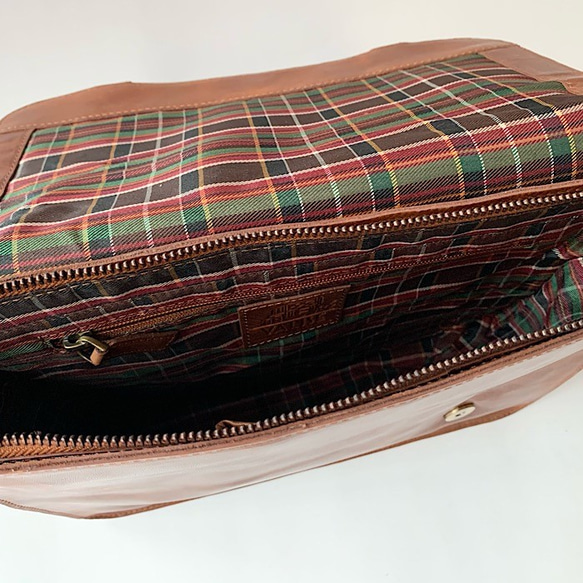 英國設計牛皮包手提包斜背包金色棕褐色 M 第7張的照片