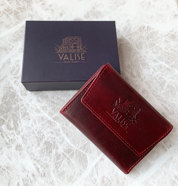 【数量限定】Valise三つ折り財布 ブラックチェリー 4枚目の画像