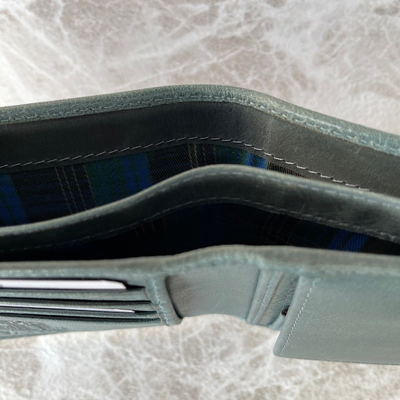 英国デザインValise二つ折り財布 ケンブリッジブルー 6枚目の画像