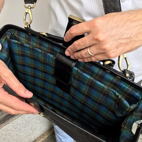 3way英国デザイン牛革かばんValiseドクターズ ブラックBuff