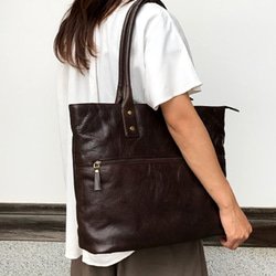 英國設計牛皮包 Valise Tote Brown II 第10張的照片