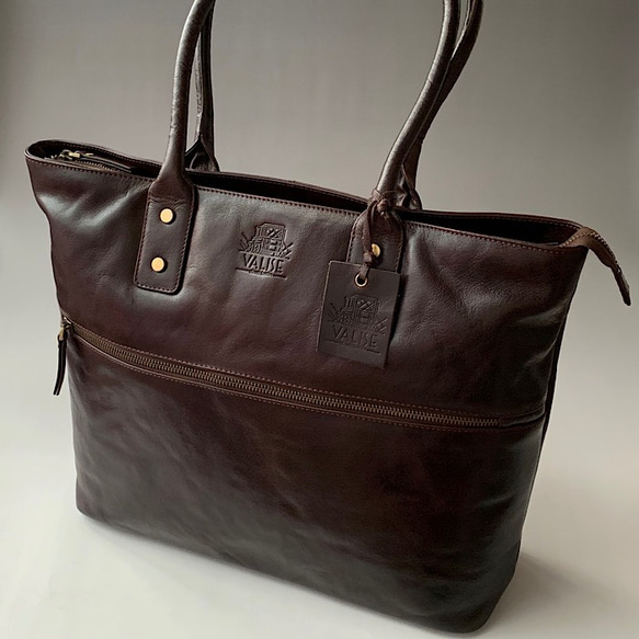 英國設計牛皮包 Valise Tote Brown II 第1張的照片