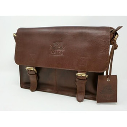英倫設計牛皮包手提包挎包皇家棕色 S 第2張的照片