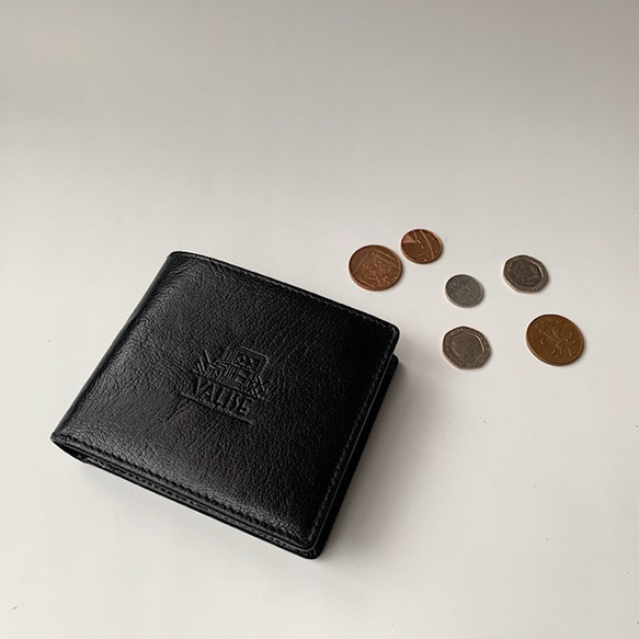 英国デザインValise二つ折り財布 ブラック 3枚目の画像