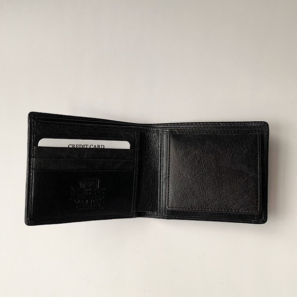 英国デザインValise二つ折り財布 ブラック 4枚目の画像