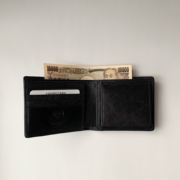 英国デザインValise二つ折り財布 ブラック 7枚目の画像