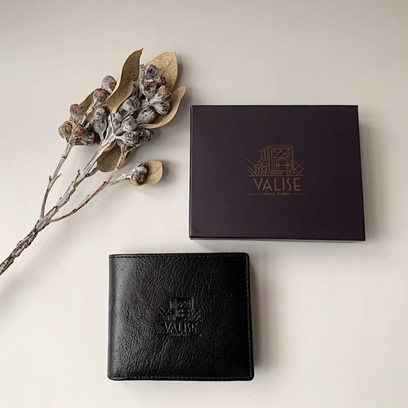 英国デザインValise二つ折り財布 ブラック 9枚目の画像