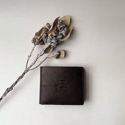 英国デザインValise二つ折り財布 マホガニーブラウン 1枚目の画像