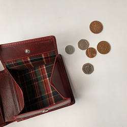 英国デザインValise二つ折り財布 ブラックチェリー 5枚目の画像