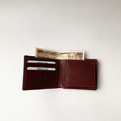 英国デザインValise二つ折り財布 ブラックチェリー 7枚目の画像