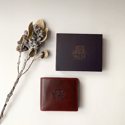 英国デザインValise二つ折り財布 ブラックチェリー 9枚目の画像