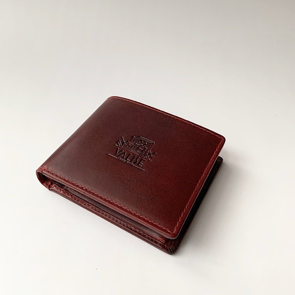 英国デザインValise二つ折り財布 ブラックチェリー 10枚目の画像