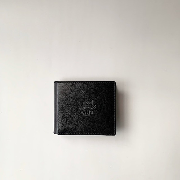 英国デザインValise二つ折り財布 ブラックII 2枚目の画像