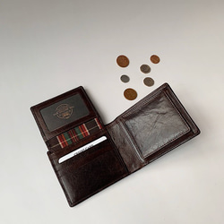 英国デザインValise二つ折り財布 マホガニーブラウンII 4枚目の画像