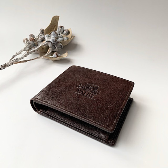 英国デザインValise二つ折り財布 マホガニーブラウンII 8枚目の画像