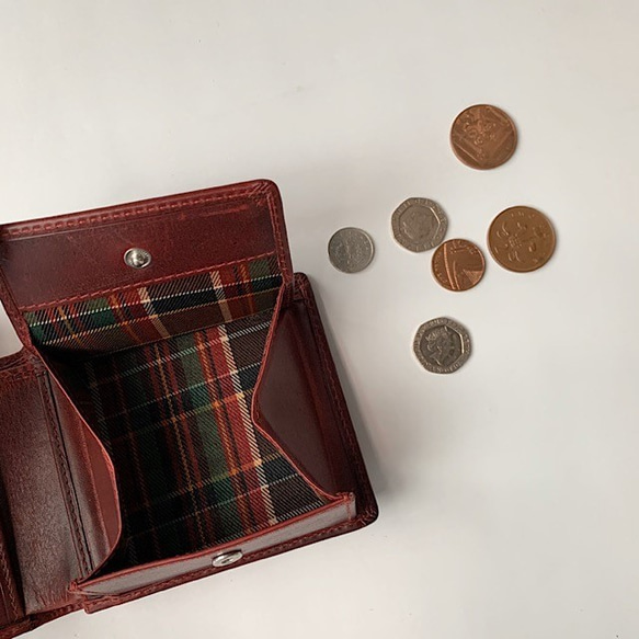 英国デザインValise二つ折り財布 ブラックチェリーII 2枚目の画像