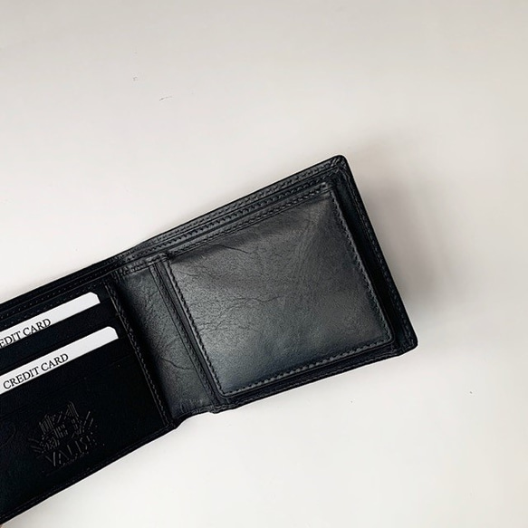 英国デザインValise二つ折り財布 サファイヤブルー 5枚目の画像