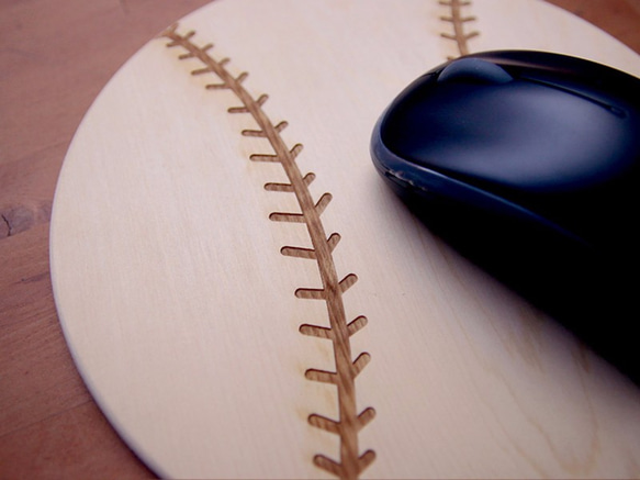 | 木樂館∥原木棒球滑鼠墊 Wooden Mousepad 第1張的照片