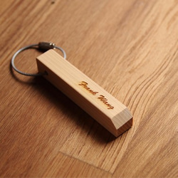 | 木樂館∥【客製】鋼索鑰匙圈 Wooden Key Holder 第2張的照片
