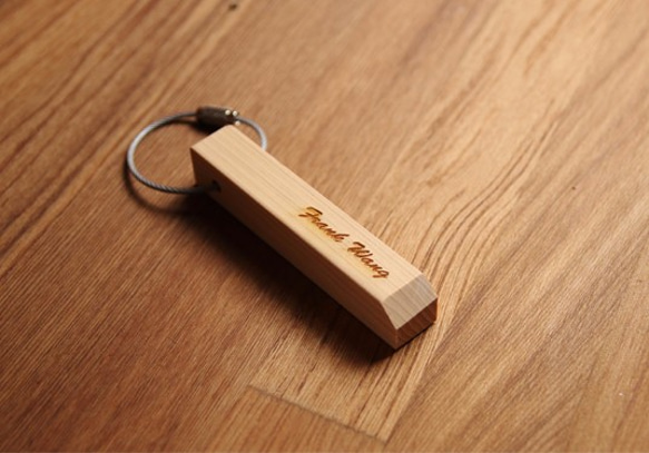 | 木樂館∥【客製】鋼索鑰匙圈 Wooden Key Holder 第2張的照片