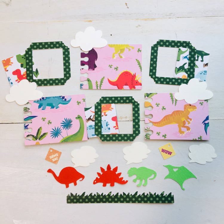 547 恐竜ハーフセット卒園アルバムクラフトパンチペーパークラフト先生