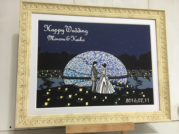 思い出のチャペルを切り絵に、ウェルカムボードとして 