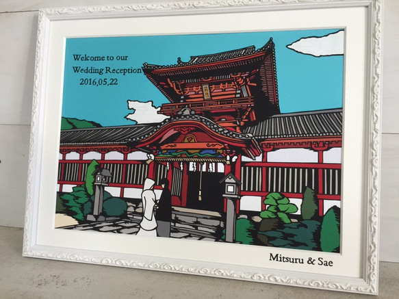 思い出のチャペルを切り絵に、ウェルカムボードとして 