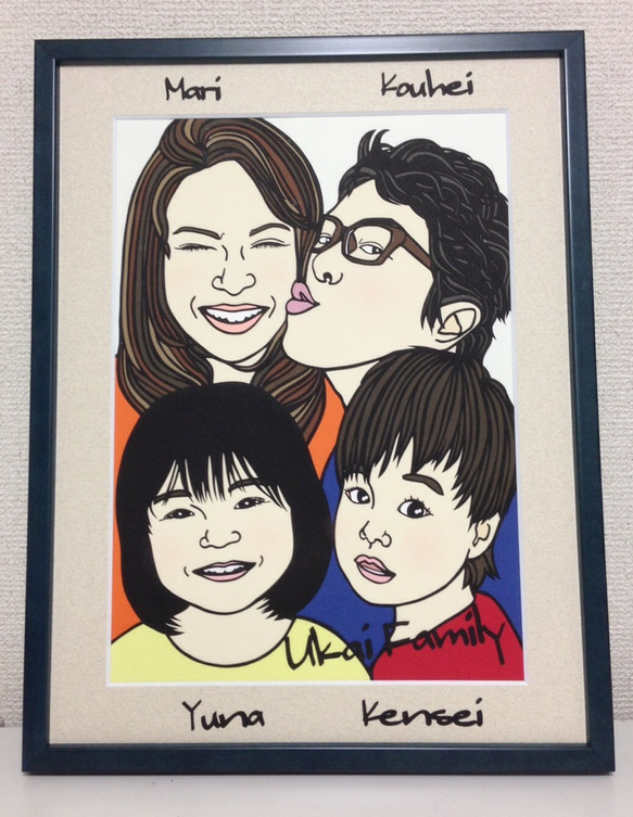 切り絵似顔絵(四名様) 切り絵 YURI 通販 608793｜Creema(クリーマ) 