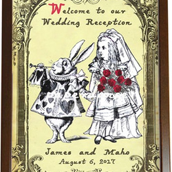 アリスウェディング☆アリスと白うさぎのアンティーク結婚式ウェルカムボード 2枚目の画像