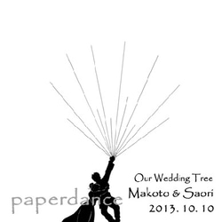 結婚式ゲストブック「ワイヤーバルーン風船のウェディングツリー」オーダーメイドイラスト 1枚目の画像