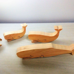 かわいいクジラのバランス積み木〈木製インテリア玩具雑貨・海の生き物〉1点もの在庫限りです 5枚目の画像
