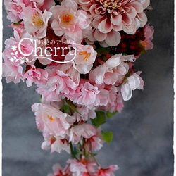 【春リース】流れるように桜満開、バッグ型リースの壁飾り。「Creema限定」 6枚目の画像