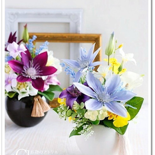 仏花、お供え花、クレマチスお花のみ造花ミニサイズ