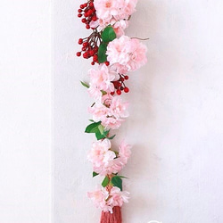 【春リース】お家でお花見、スッキリと八重咲き桜の春色飾り。。令和Ver.「Creema限定」 4枚目の画像
