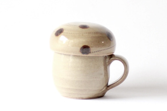 蘑菇杯小號（棕色）小石原燒山丸窯 第1張的照片