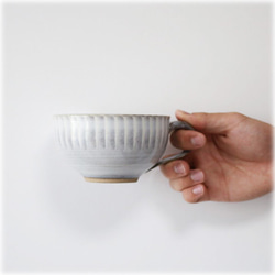 スープカップ ペアセット(白釉・飴釉) 小石原焼 圭秀窯 3枚目の画像
