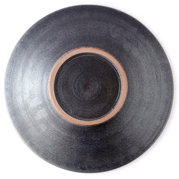 圓形平板（黑色）小石原燒丸窯 第3張的照片