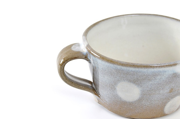 水玉スープカップ(白) 小石原焼 ヤママル窯 4枚目の画像