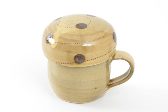 きのこカップ 大(茶) 小石原焼 ヤママル窯 1枚目の画像