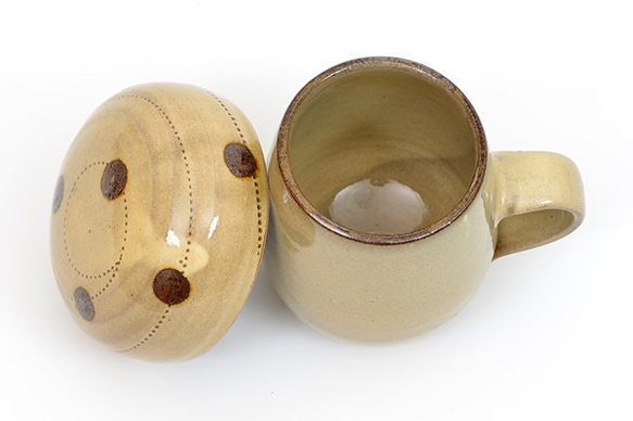 きのこカップ 大(茶) 小石原焼 ヤママル窯 6枚目の画像
